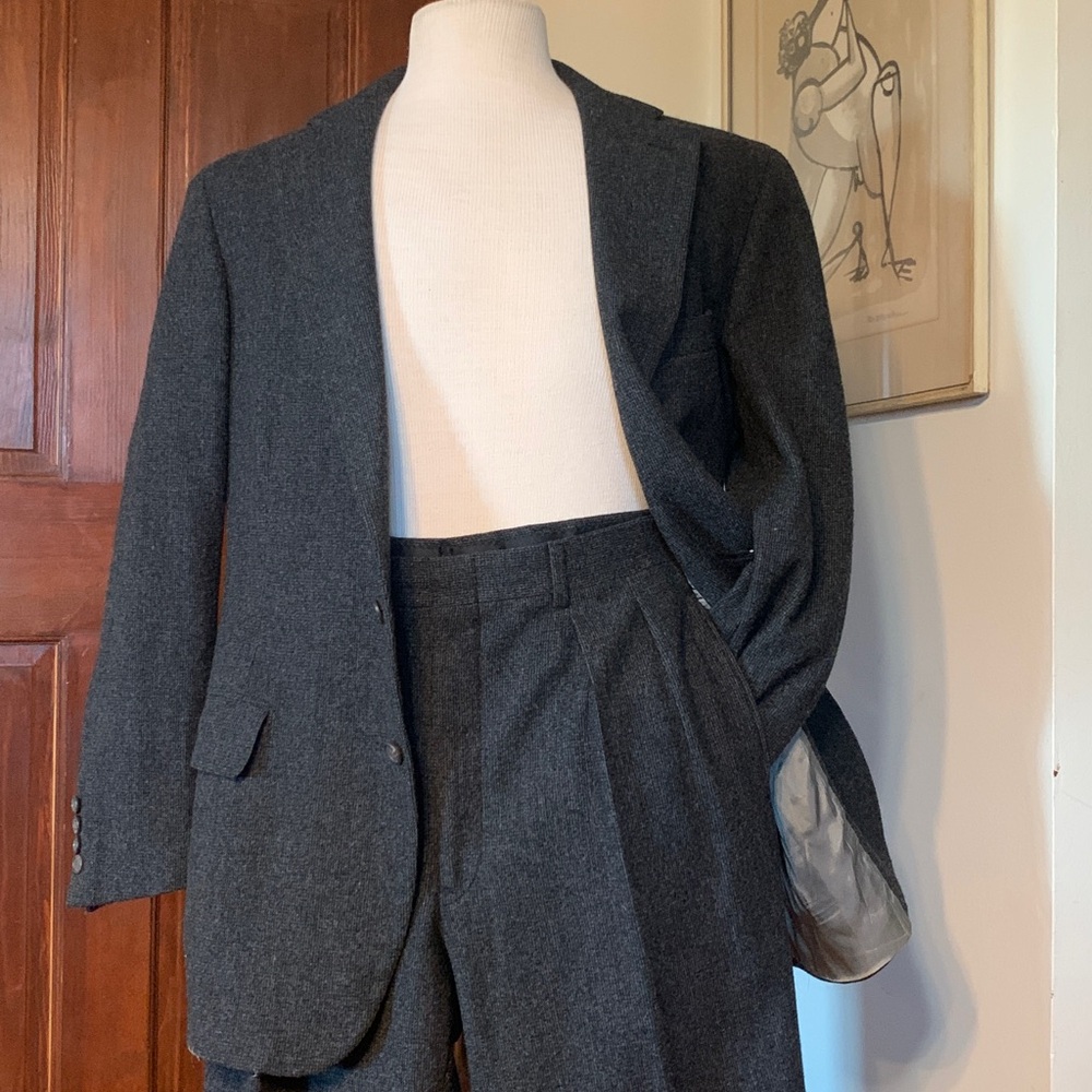 EARLY POLO UNIVERSITY CLUB RALPH LAUREN MENS GRAY WOOL LUXURY SUIT